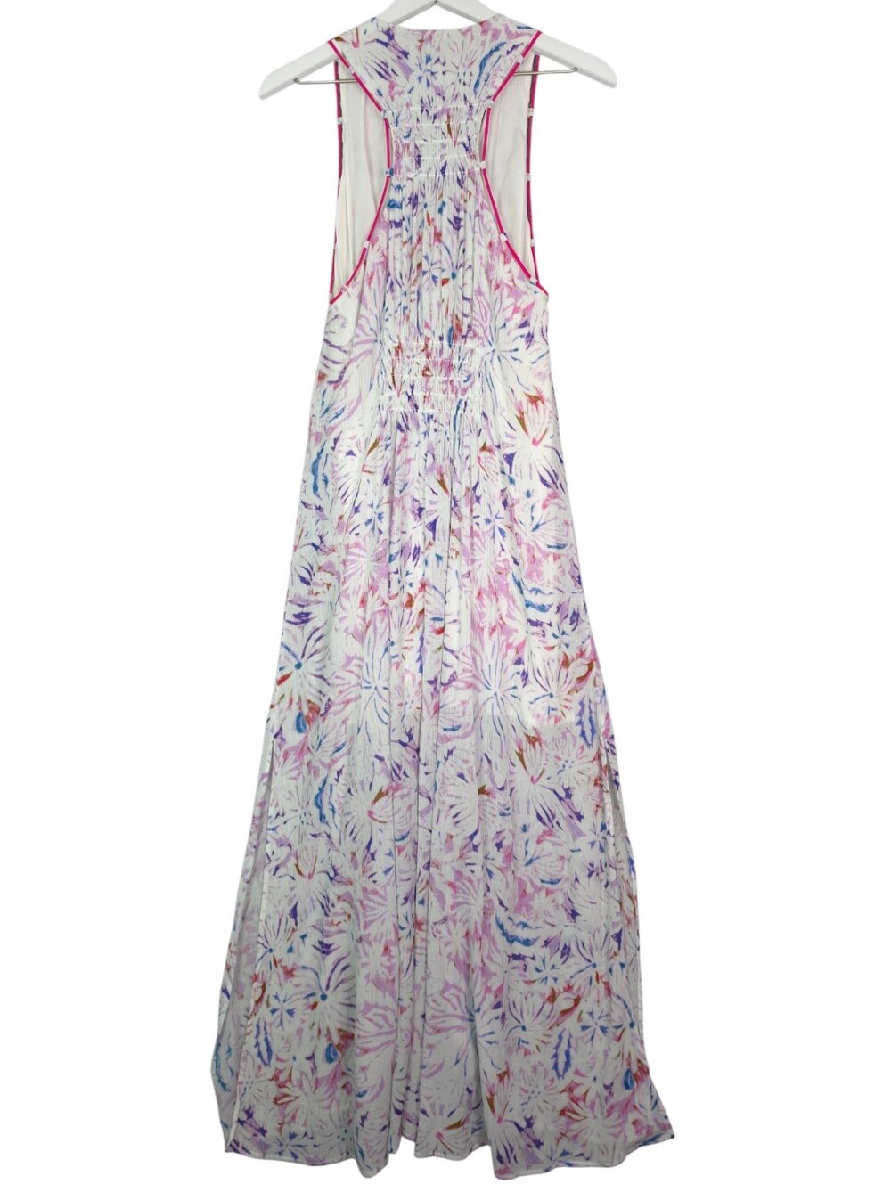 IRO Linen Blend Vneck Watercolor Floral-Print Midi Dress - Picture 4 of 12
